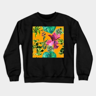 Seamless tropical flower Crewneck Sweatshirt